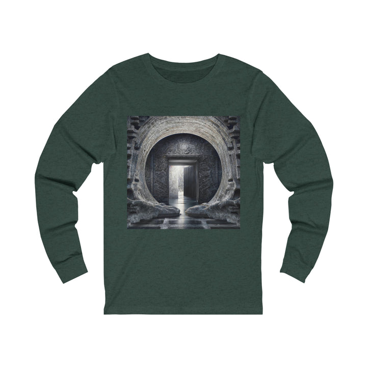 Ancient Gateway Contrast - Unisex Jersey Long Sleeve Tee - Long-sleeve - g(0D·IO) - S - Heather Forest -