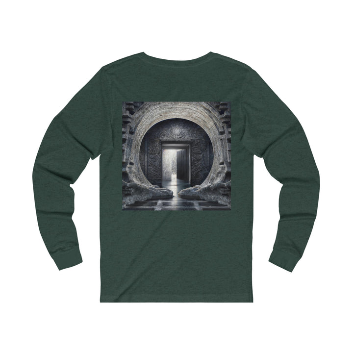 Ancient Gateway Contrast - Unisex Jersey Long Sleeve Tee - Long-sleeve - g(0D·IO) - S - Heather Forest -