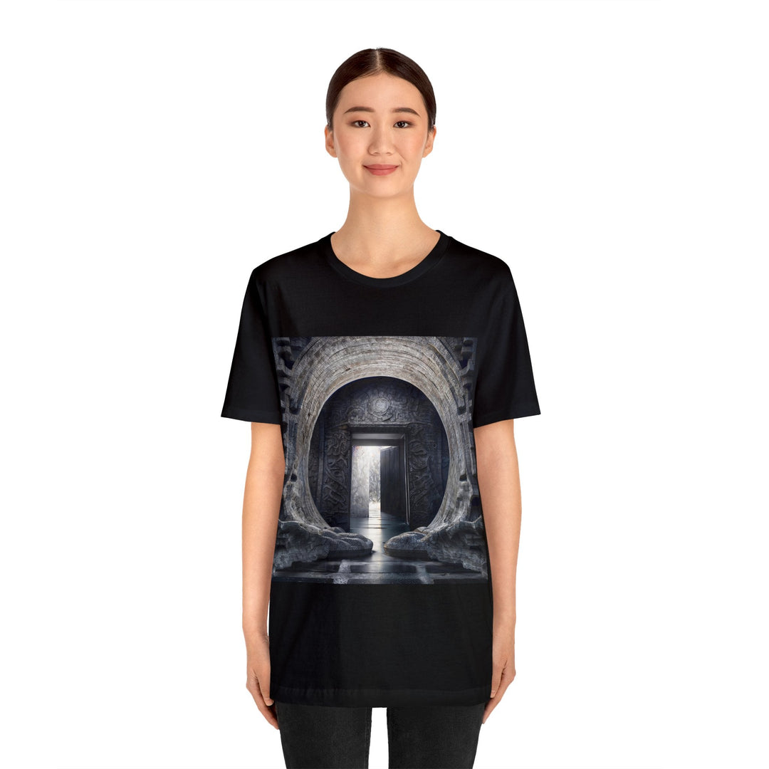 Ancient Gateway Contrast - Unisex Jersey Short Sleeve Tee - T-Shirt - g(0D·IO) - Black - S -
