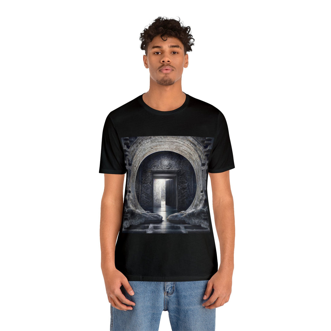 Ancient Gateway Contrast - Unisex Jersey Short Sleeve Tee - T-Shirt - g(0D·IO) - Black - S -