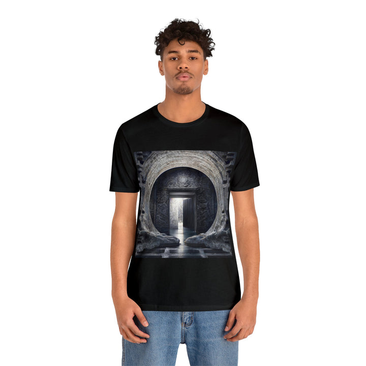 Ancient Gateway Contrast - Unisex Jersey Short Sleeve Tee - T-Shirt - g(0D·IO) - Black - S -