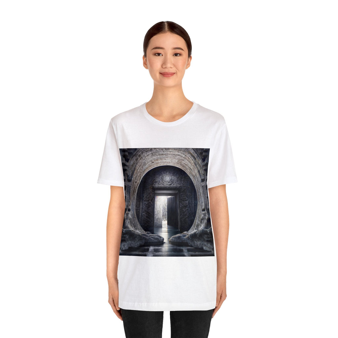 Ancient Gateway Contrast - Unisex Jersey Short Sleeve Tee - T-Shirt - g(0D·IO) - Black - S -