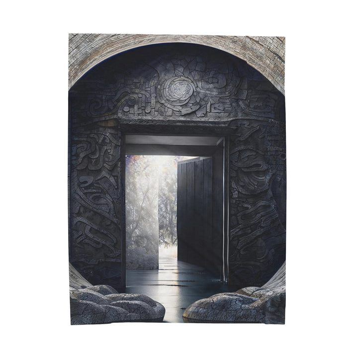 Ancient Gateway Contrast - Velveteen Plush Blanket - All Over Prints - g(0D·IO) - 60" × 80" - -