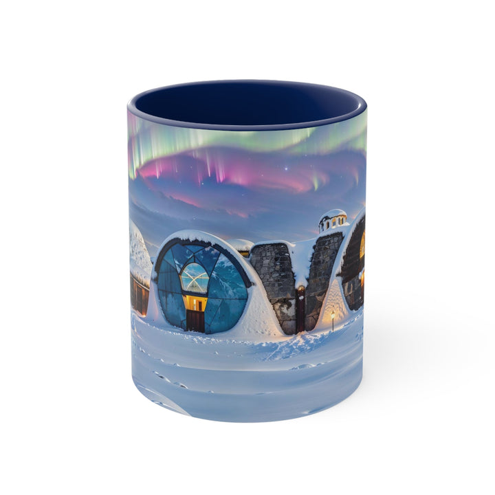 Auroral Arctic Abodes - Accent Coffee Mug - Mug - g(0D·IO) - Navy - 11oz -