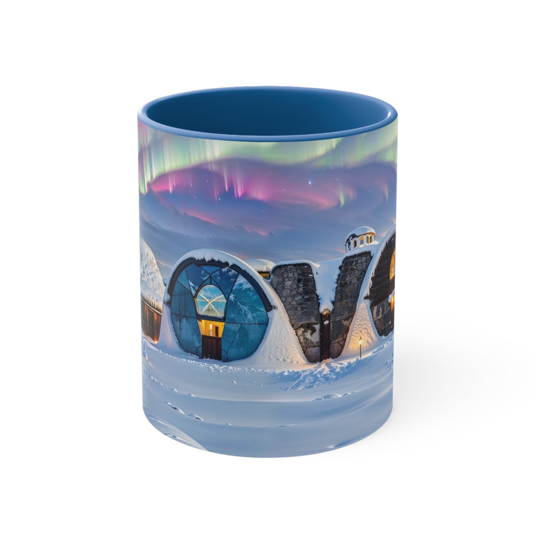 Auroral Arctic Abodes - Accent Coffee Mug - Mug - g(0D·IO) - Blue - 11oz -