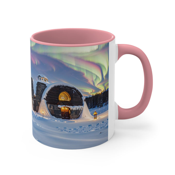 Auroral Arctic Abodes - Accent Coffee Mug - Mug - g(0D·IO) - Pink - 11oz -