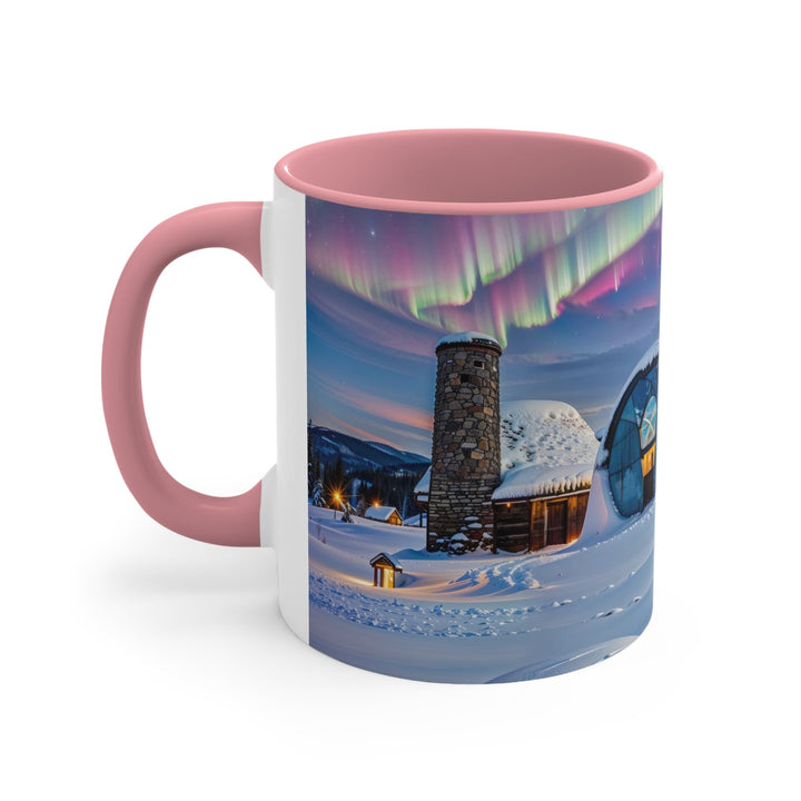 Auroral Arctic Abodes - Accent Coffee Mug - Mug - g(0D·IO) - Pink - 11oz -