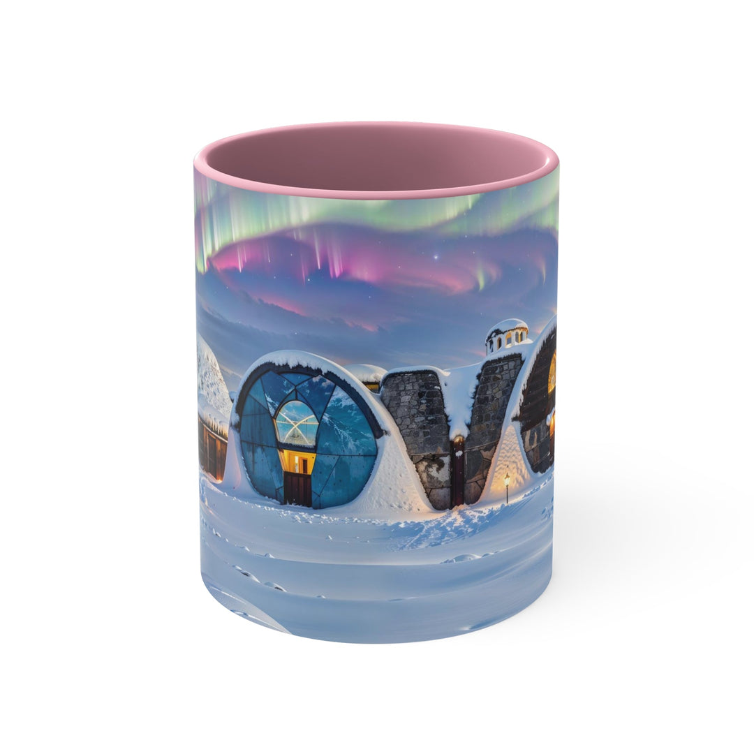 Auroral Arctic Abodes - Accent Coffee Mug - Mug - g(0D·IO) - Pink - 11oz -