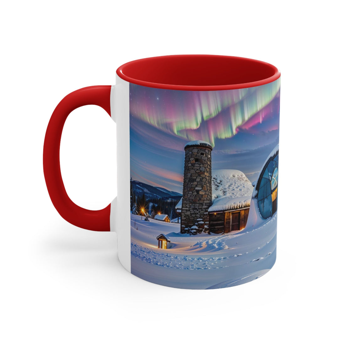 Auroral Arctic Abodes - Accent Coffee Mug - Mug - g(0D·IO) - Pink - 11oz -