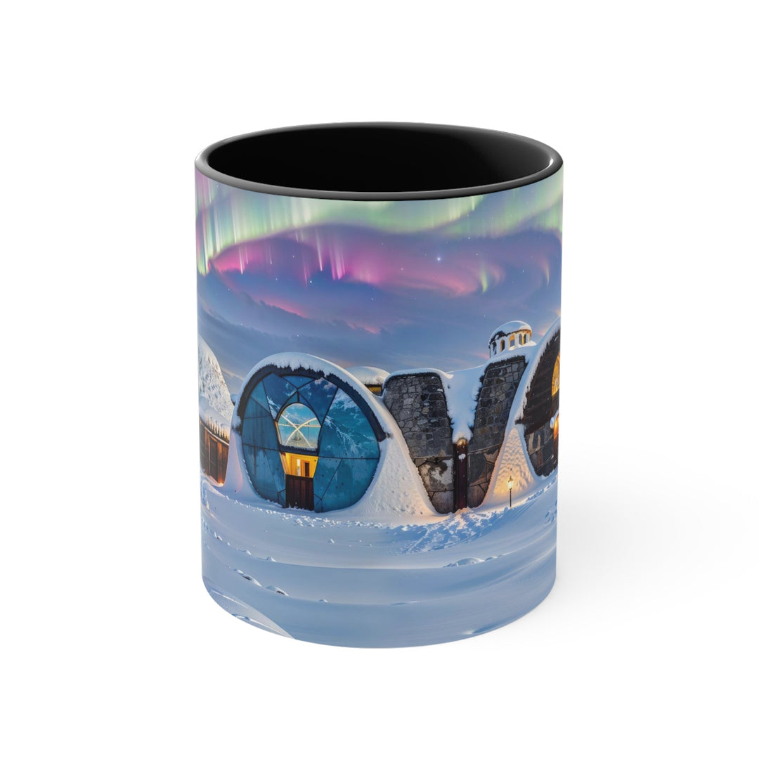 Auroral Arctic Abodes - Accent Coffee Mug - Mug - g(0D·IO) - Black - 11oz -