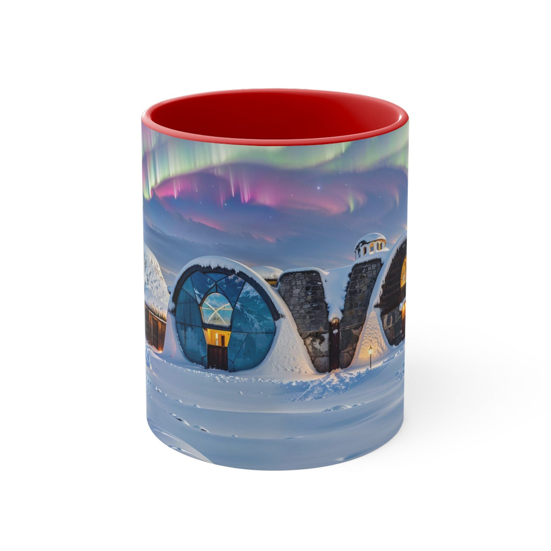 Auroral Arctic Abodes - Accent Coffee Mug - Mug - g(0D·IO) - Red - 11oz -