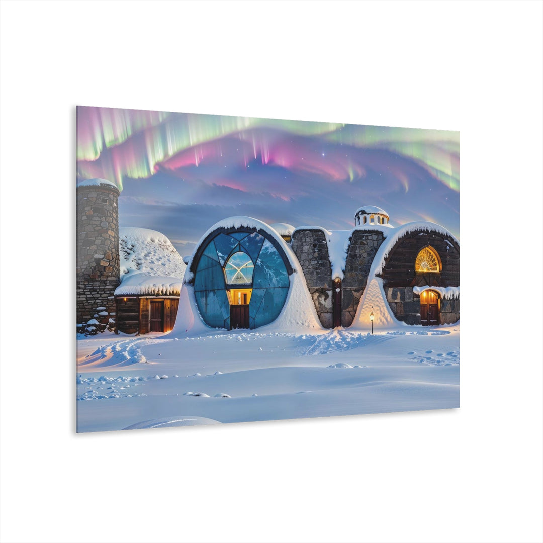 Auroral Arctic Abodes - Acrylic Prints (French Cleat Hanging) - Home Decor - g(0D·IO) - 36" x 24" (Horizontal) - 0.25'' -