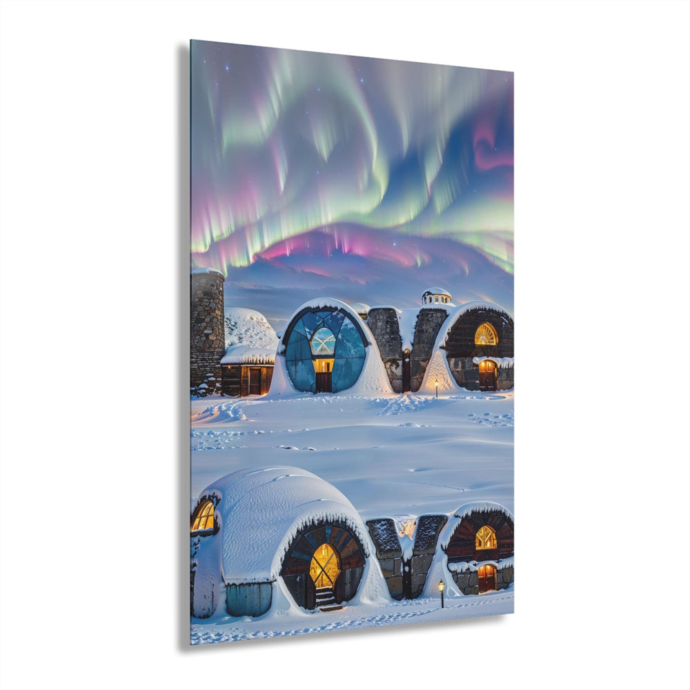 Auroral Arctic Abodes - Acrylic Prints (French Cleat Hanging) - Home Decor - g(0D·IO) - 24" x 36" (Vertical) - 0.25'' -