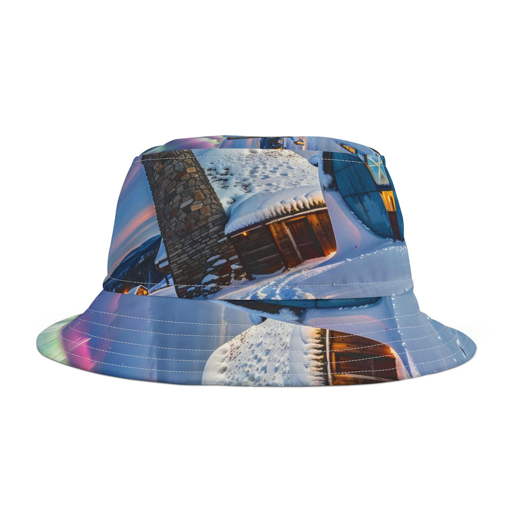 Auroral Arctic Abodes - Bucket Hat - Hats - g(0D·IO) - Large - White stitching -