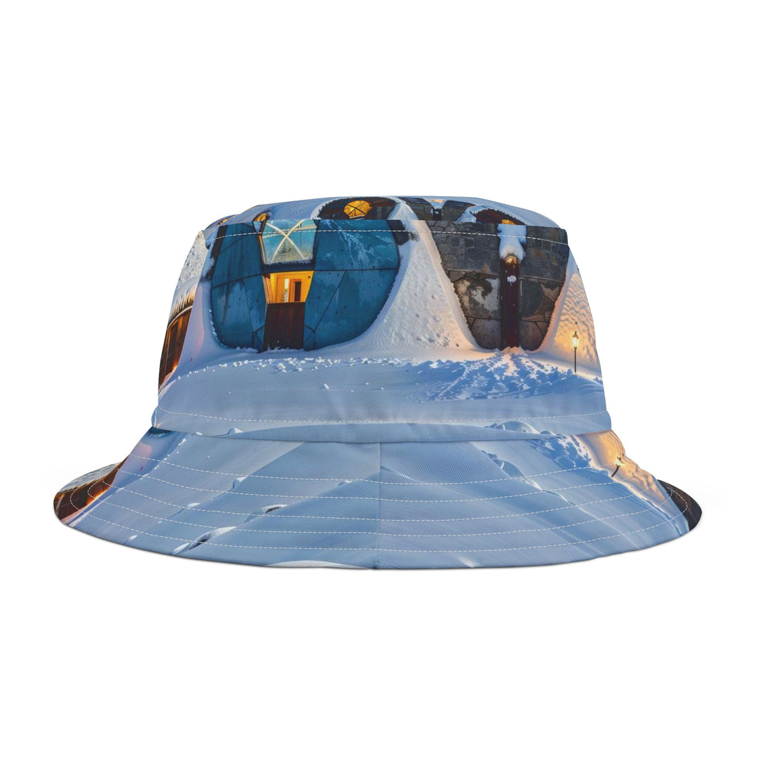 Auroral Arctic Abodes - Bucket Hat - Hats - g(0D·IO) - Large - White stitching -