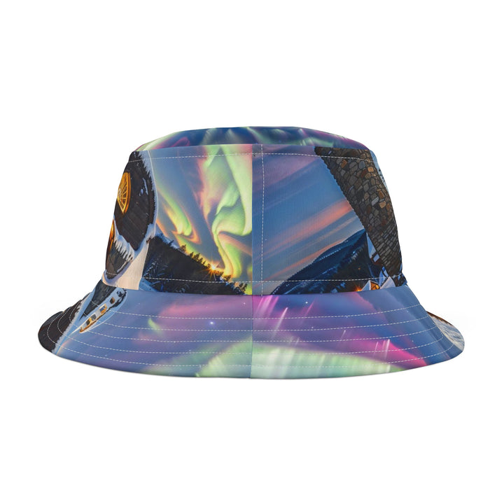 Auroral Arctic Abodes - Bucket Hat - Hats - g(0D·IO) - Large - White stitching -