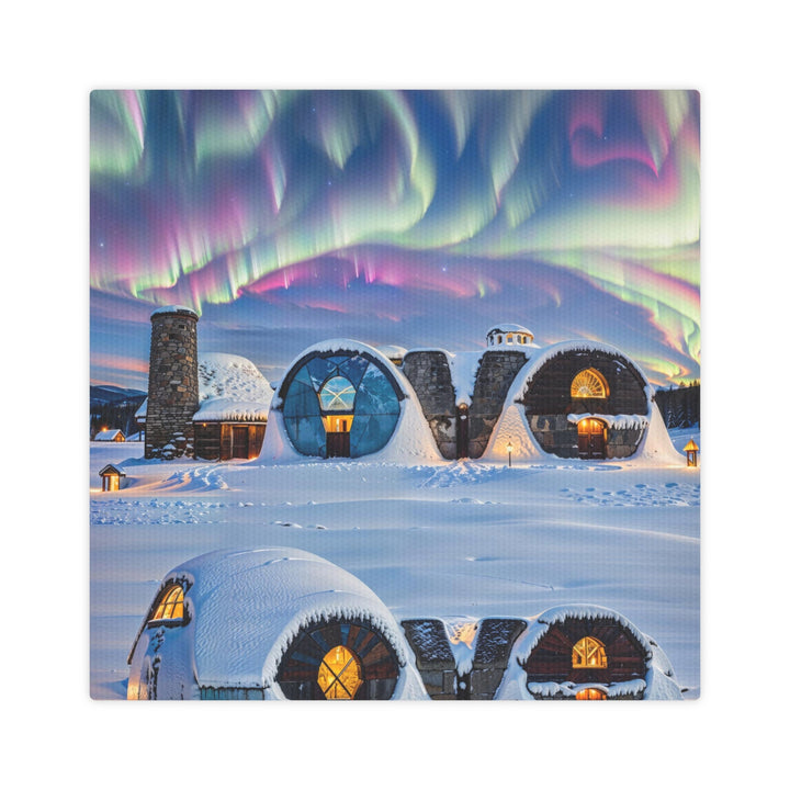 Auroral Arctic Abodes - Canvas Photo Tile - Canvas - g(0D·IO) - 8" x 8" (Square) - 0.5" -