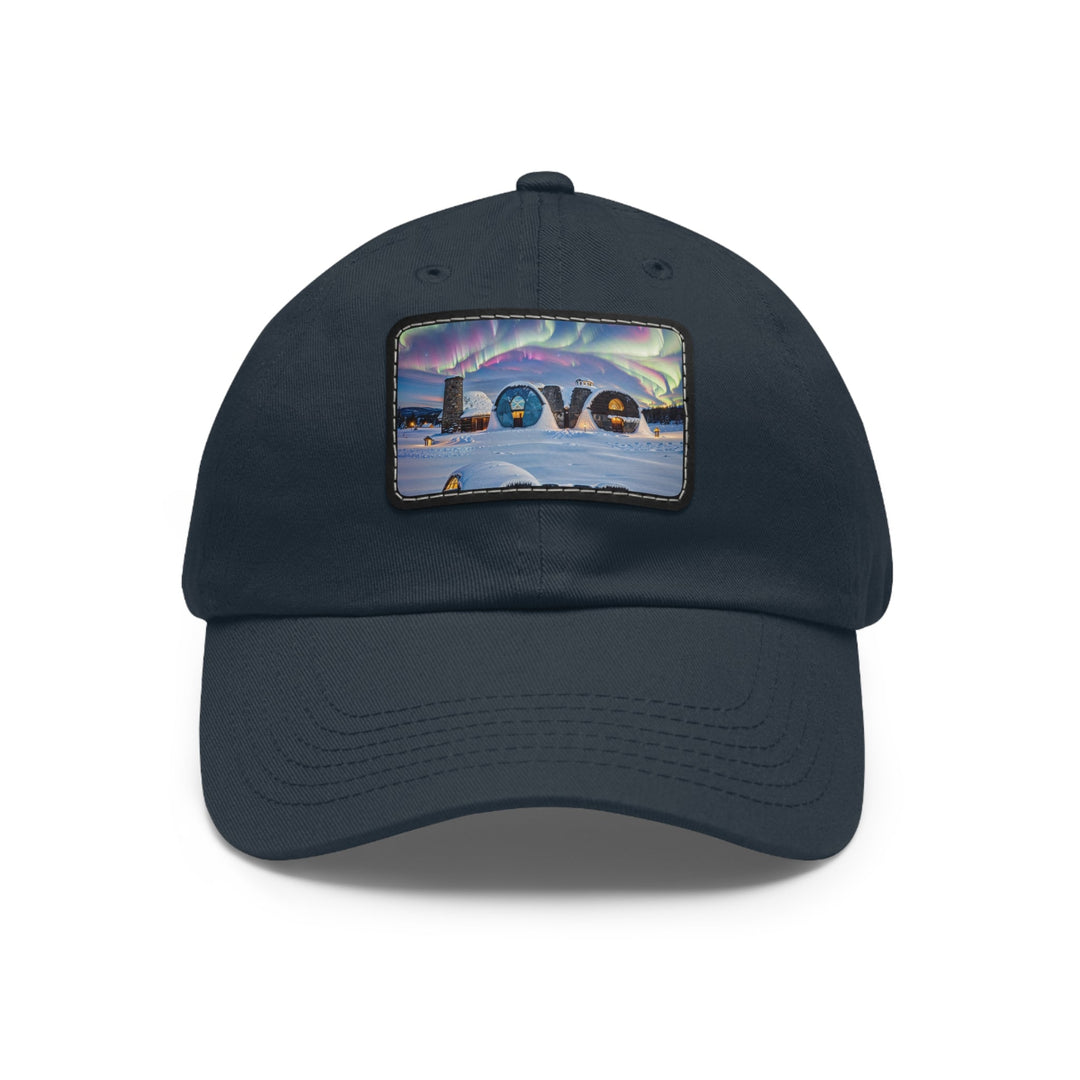 Auroral Arctic Abodes - Dad Hat - Hats - g(0D·IO) - Navy / Black patch - Rectangle - One size