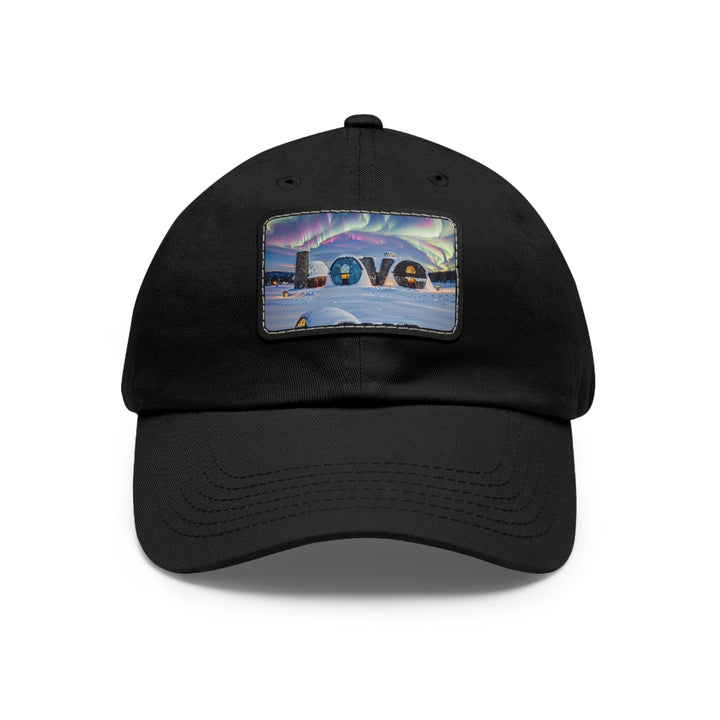 Auroral Arctic Abodes - Dad Hat - Hats - g(0D·IO) - Black / Black patch - Rectangle - One size