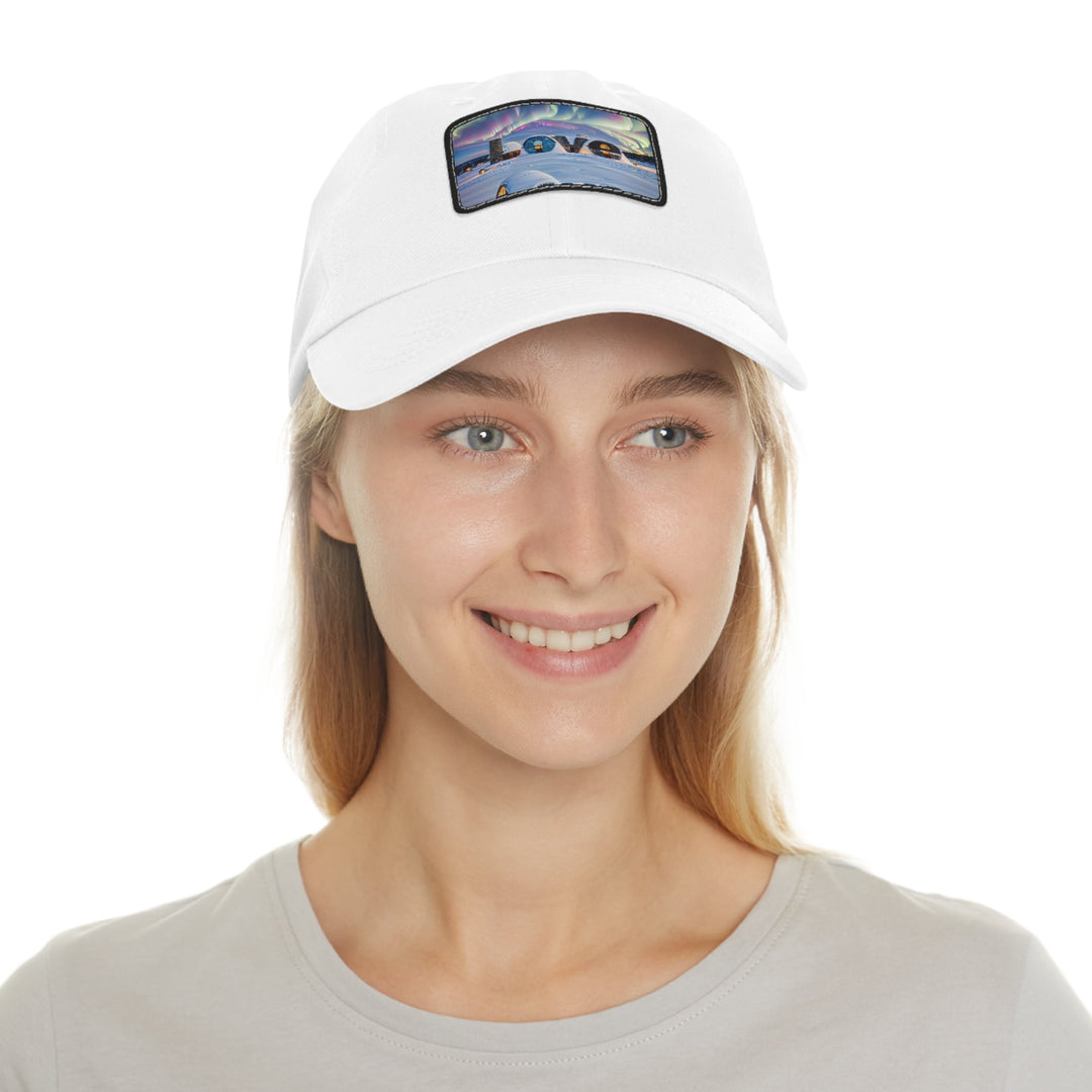 Auroral Arctic Abodes - Dad Hat - Hats - g(0D·IO) - White / Black patch - Rectangle - One size