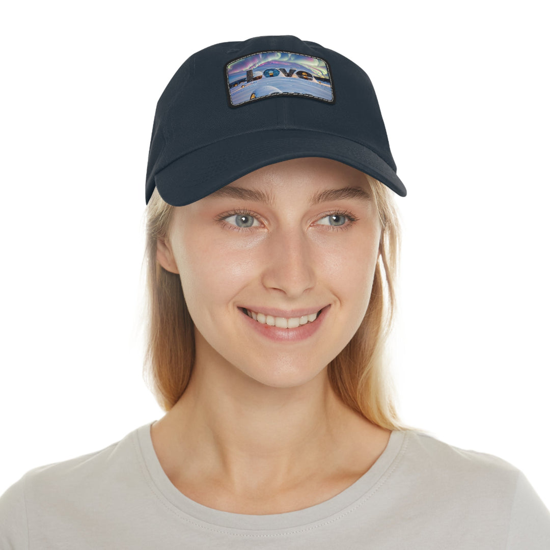 Auroral Arctic Abodes - Dad Hat - Hats - g(0D·IO) - White / Black patch - Rectangle - One size