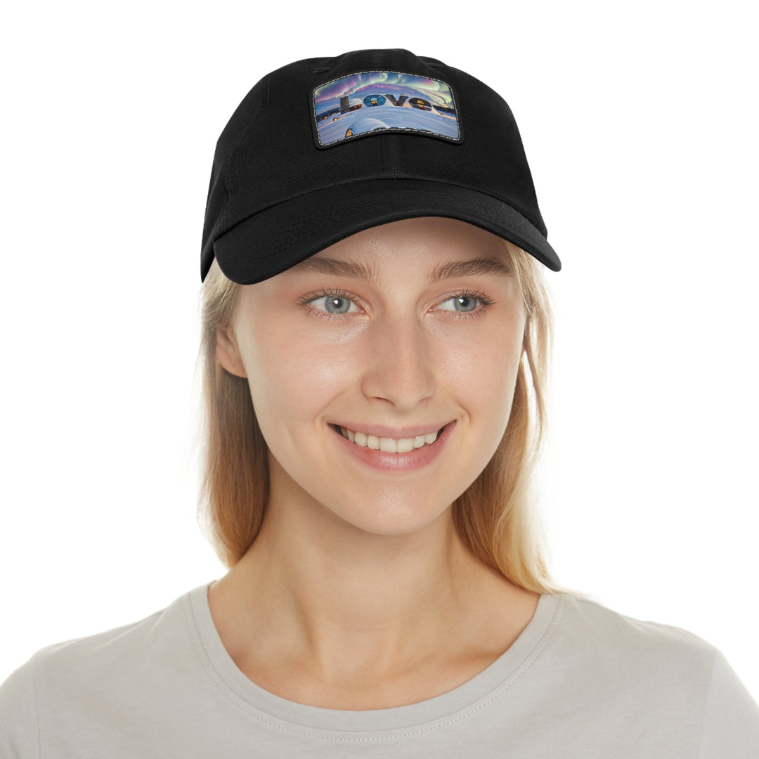 Auroral Arctic Abodes - Dad Hat - Hats - g(0D·IO) - White / Black patch - Rectangle - One size