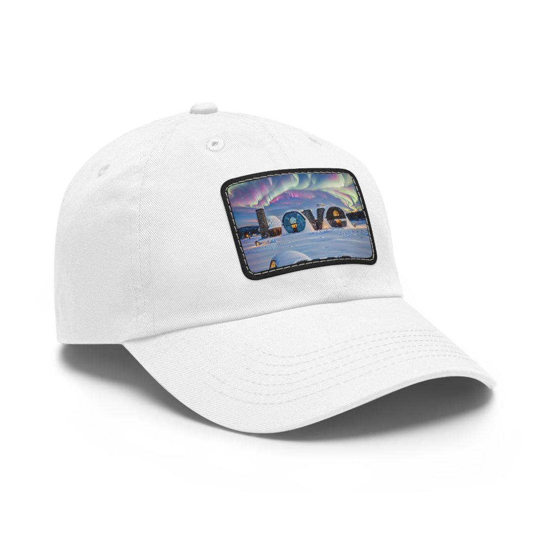 Auroral Arctic Abodes - Dad Hat - Hats - g(0D·IO) - White / Black patch - Rectangle - One size