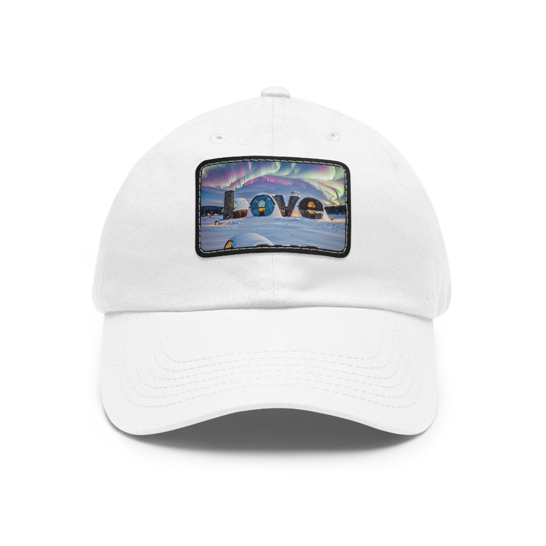 Auroral Arctic Abodes - Dad Hat - Hats - g(0D·IO) - White / Black patch - Rectangle - One size