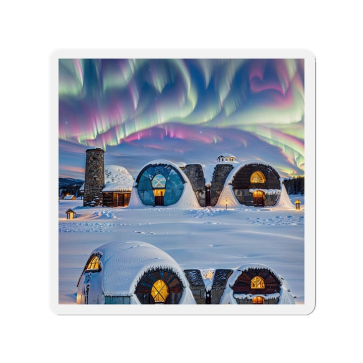 Auroral Arctic Abodes - Die-cut Magnet - Home Decor - g(0D·IO) - 2" x 2" - Die-Cut - 1 pc