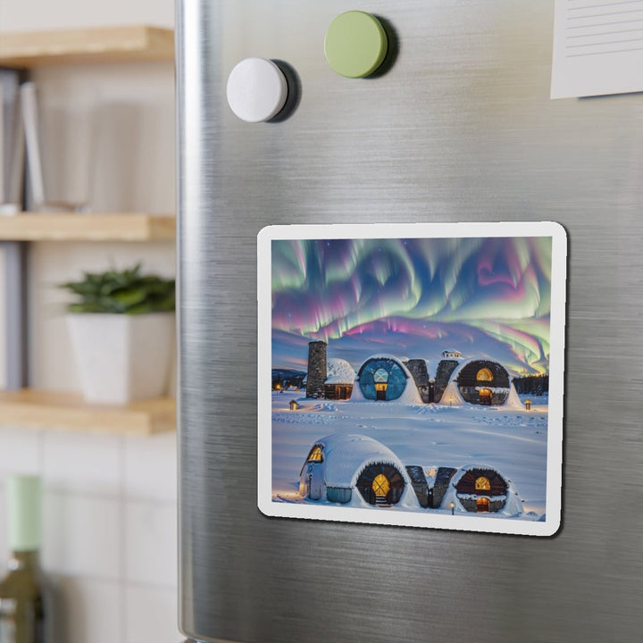 Auroral Arctic Abodes - Die-cut Magnet - Home Decor - g(0D·IO) - 6 × 6" - Die-Cut - 1 pc