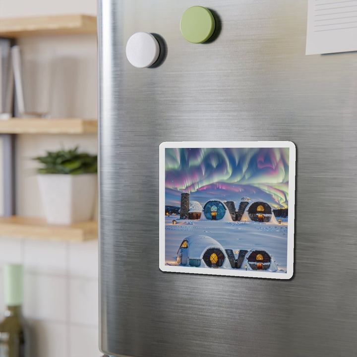 Auroral Arctic Abodes - Die-cut Magnet - Home Decor - g(0D·IO) - 6 × 6" - Die-Cut - 1 pc