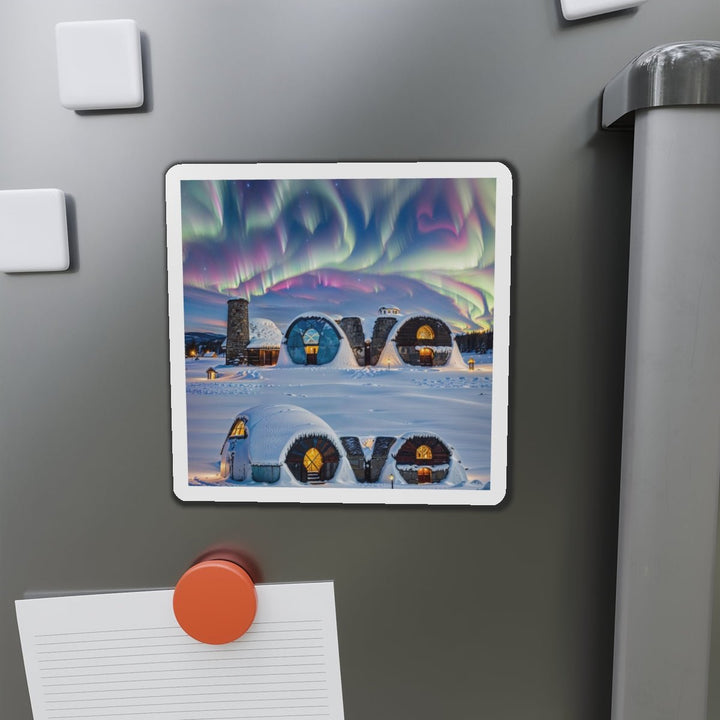 Auroral Arctic Abodes - Die-cut Magnet - Home Decor - g(0D·IO) - 6 × 6" - Die-Cut - 1 pc
