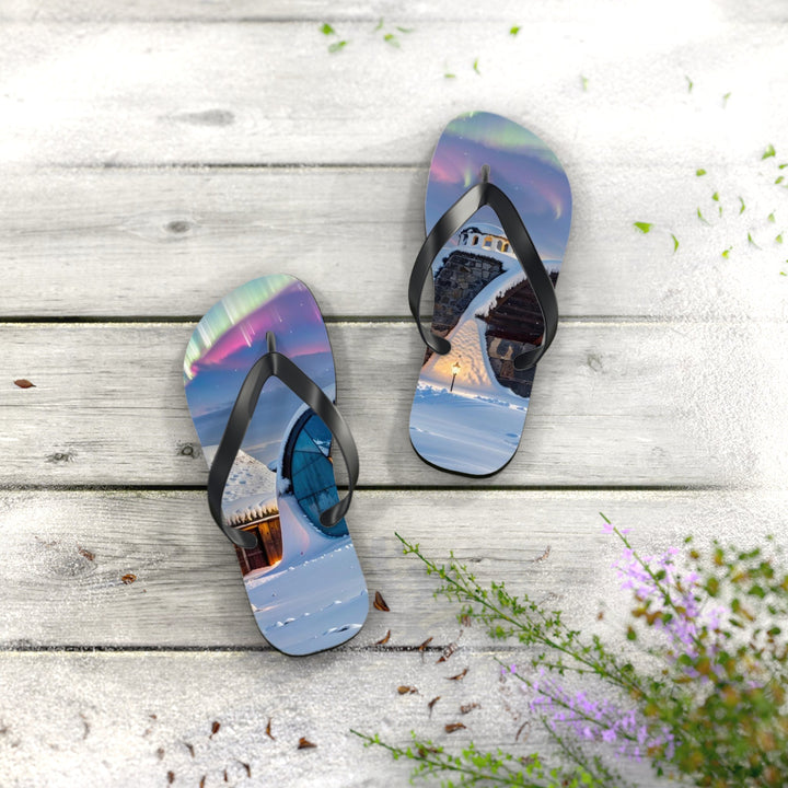 Auroral Arctic Abodes - Flip Flops - Shoes - g(0D·IO) - XL - Black sole -