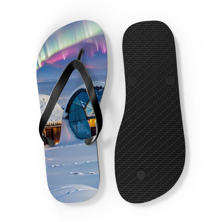 Auroral Arctic Abodes - Flip Flops - Shoes - g(0D·IO) - XL - Black sole -