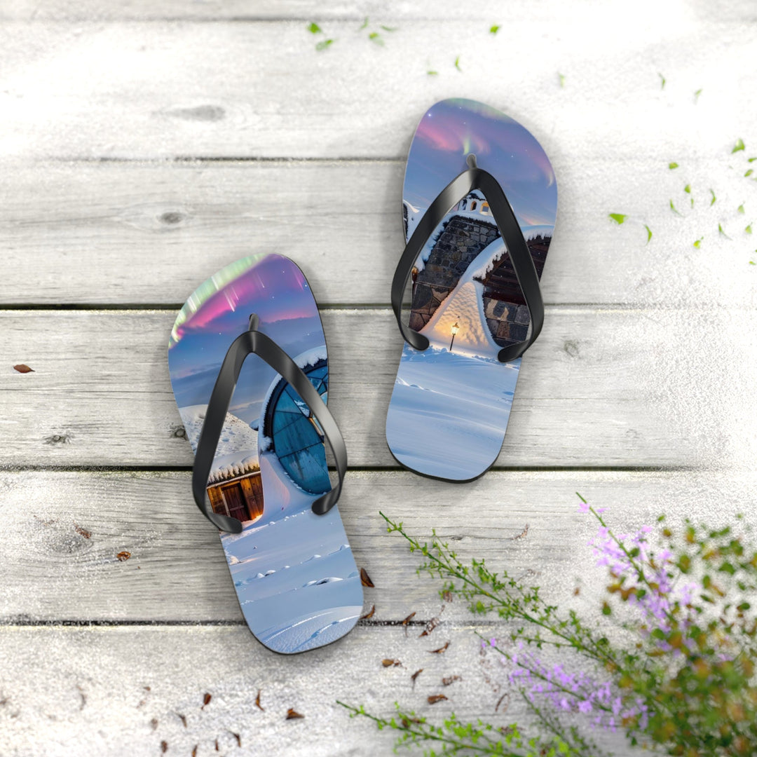 Auroral Arctic Abodes - Flip Flops - Shoes - g(0D·IO) - XL - Black sole -