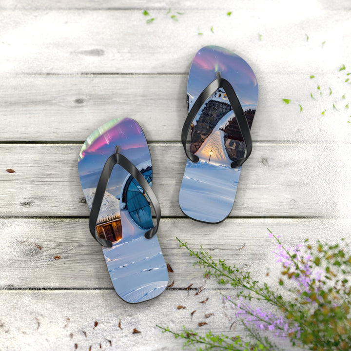 Auroral Arctic Abodes - Flip Flops - Shoes - g(0D·IO) - XL - Black sole -