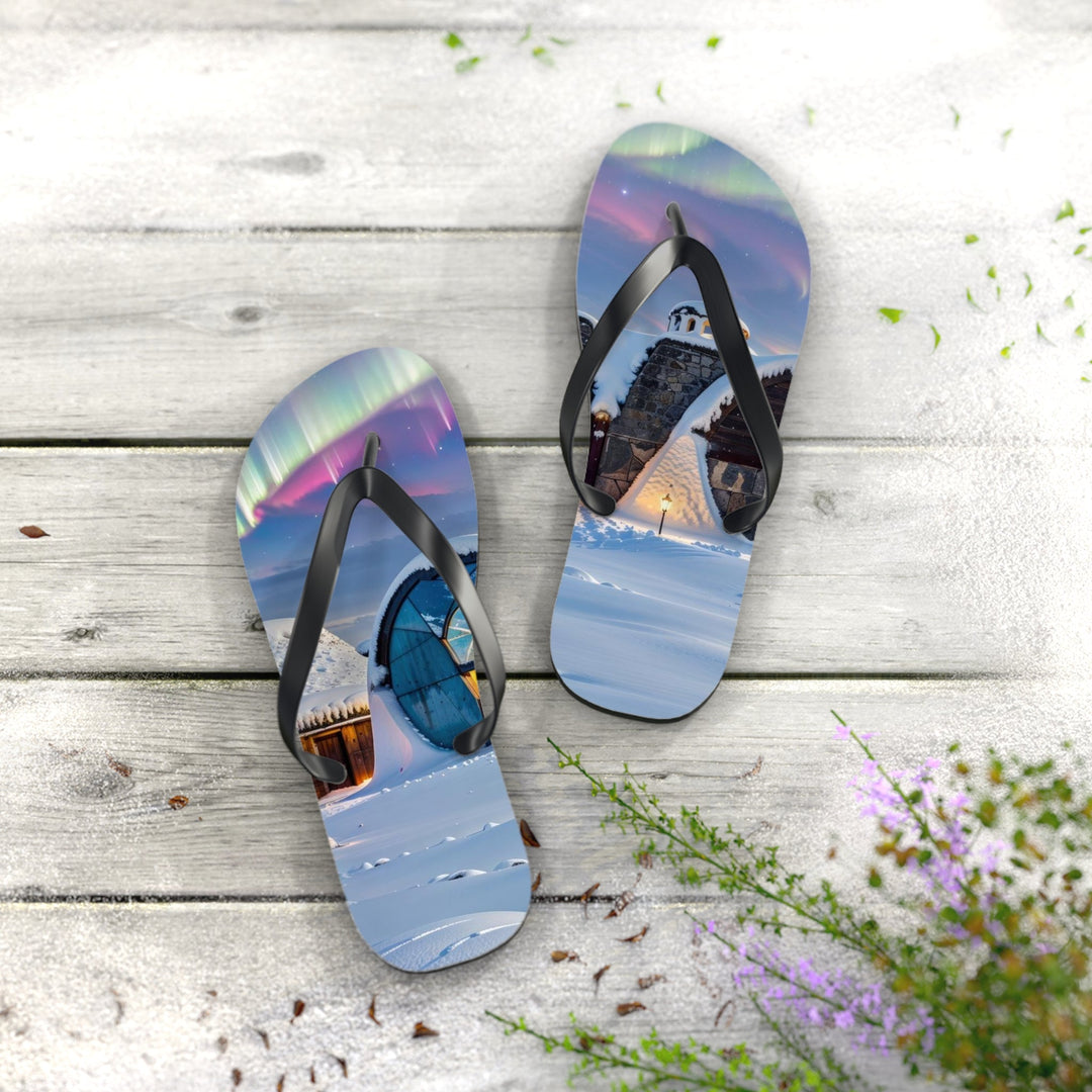 Auroral Arctic Abodes - Flip Flops - Shoes - g(0D·IO) - XL - Black sole -