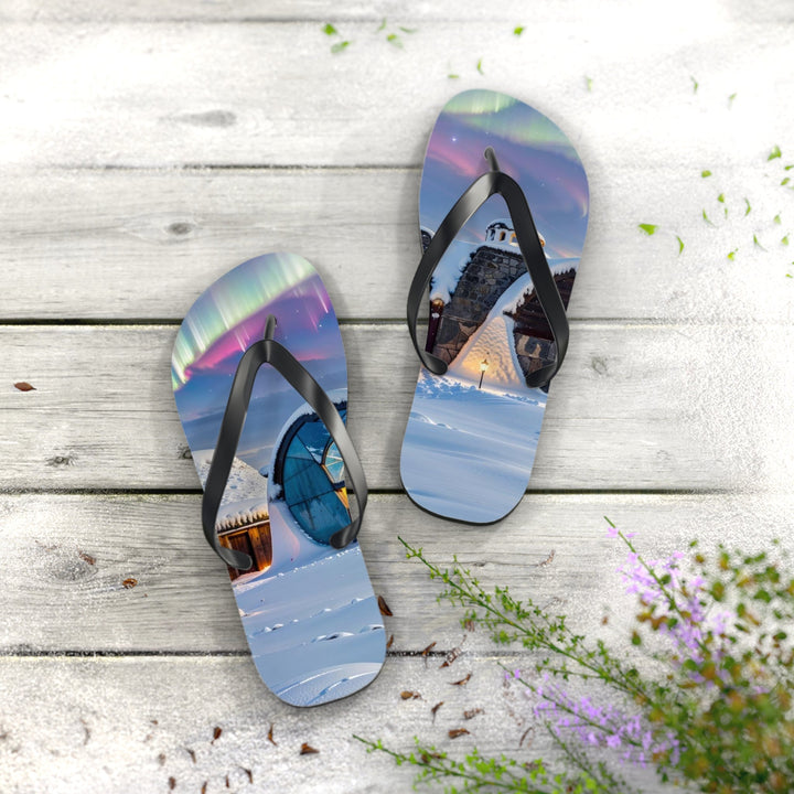Auroral Arctic Abodes - Flip Flops - Shoes - g(0D·IO) - XL - Black sole -
