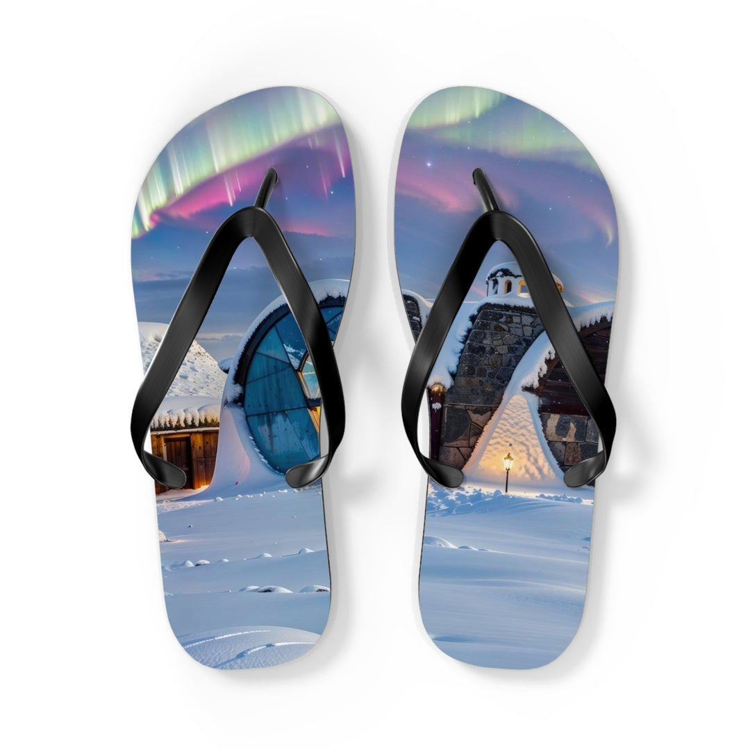 Auroral Arctic Abodes - Flip Flops - Shoes - g(0D·IO) - L - Black sole -