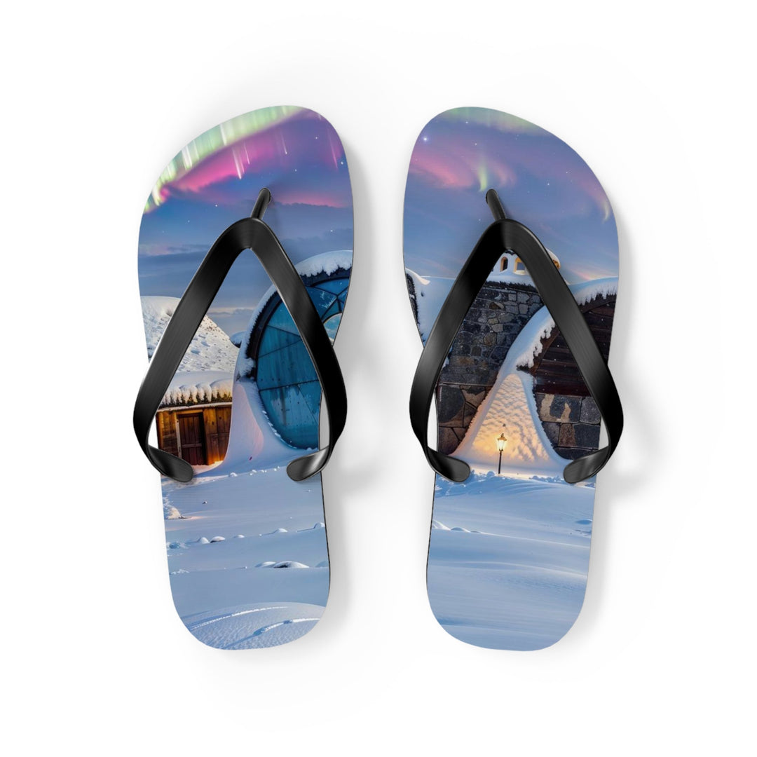 Auroral Arctic Abodes - Flip Flops - Shoes - g(0D·IO) - M - Black sole -