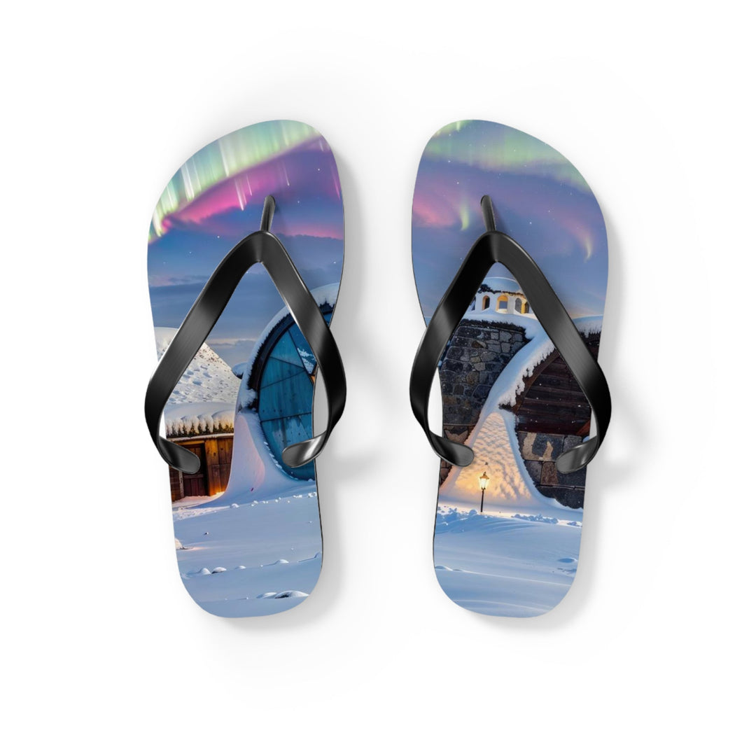 Auroral Arctic Abodes - Flip Flops - Shoes - g(0D·IO) - S - Black sole -