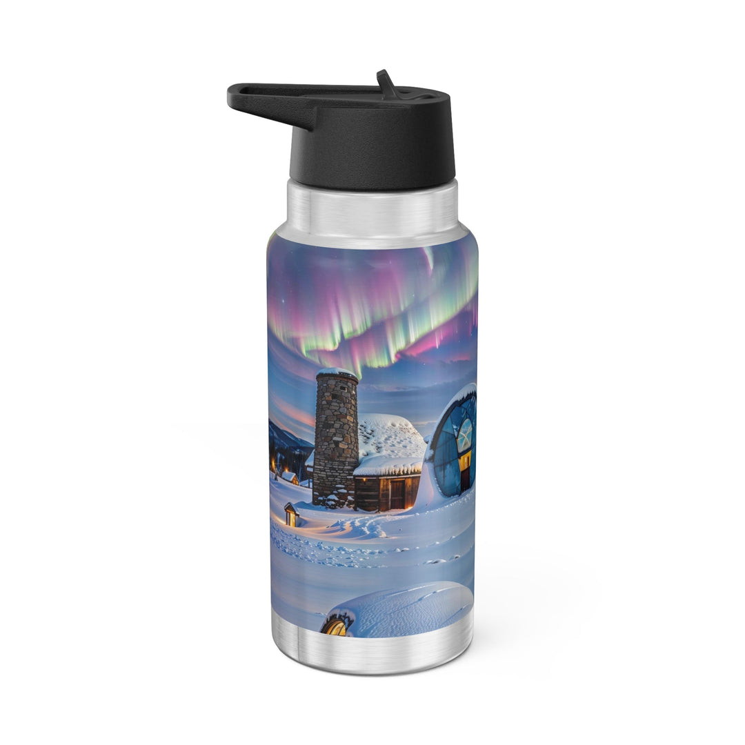 Auroral Arctic Abodes - Gator Tumbler 32oz - Mug - g(0D·IO) - Silver - 32oz -