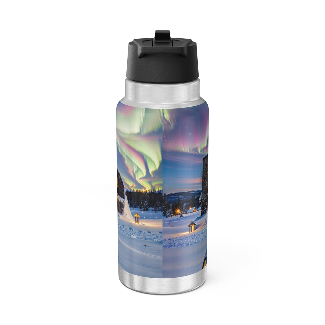 Auroral Arctic Abodes - Gator Tumbler 32oz - Mug - g(0D·IO) - Silver - 32oz -