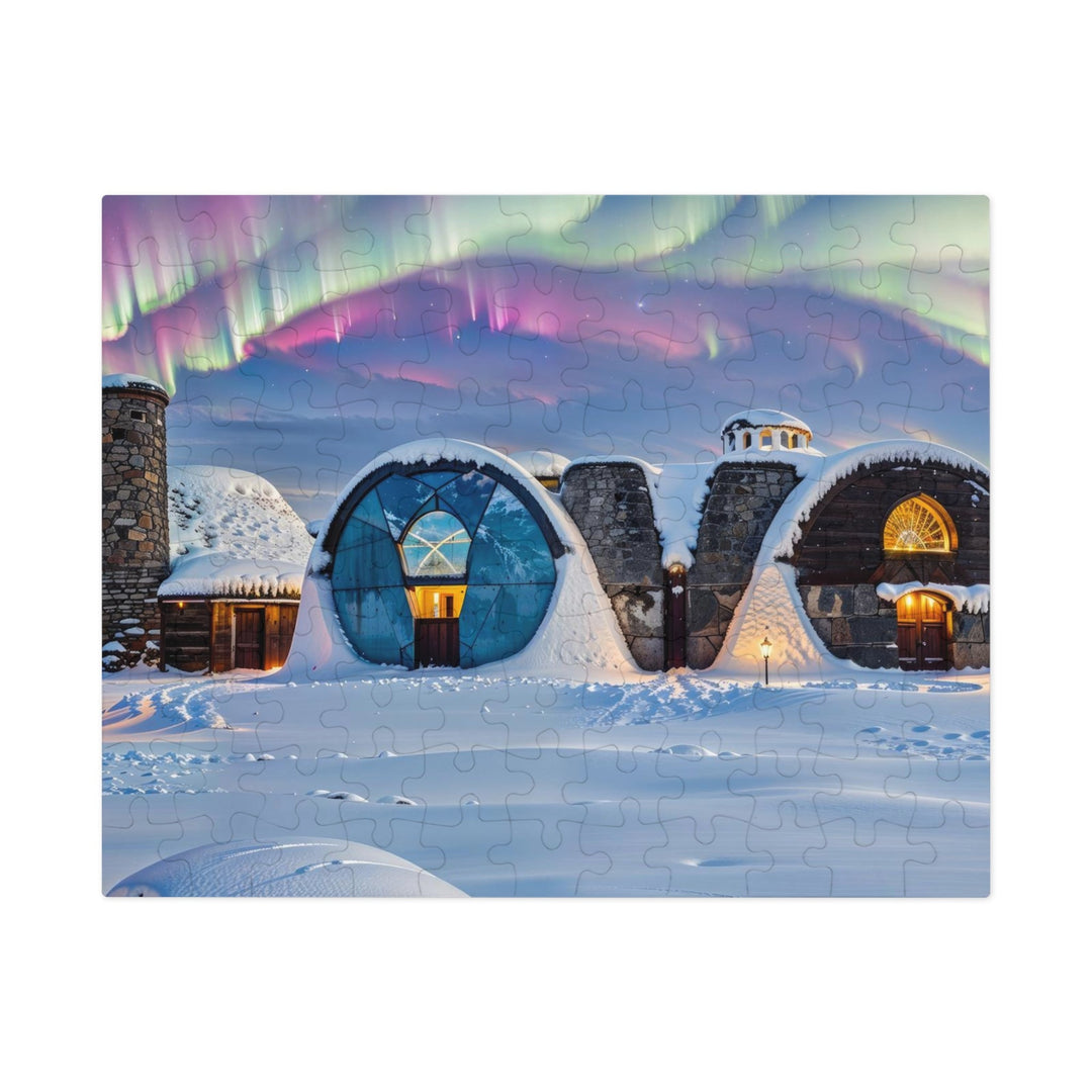 Auroral Arctic Abodes - Jigsaw Puzzle (100, 252, 500, 1000 pieces) - Puzzle - g(0D·IO) - 9.6" × 8" (110 pcs) - -