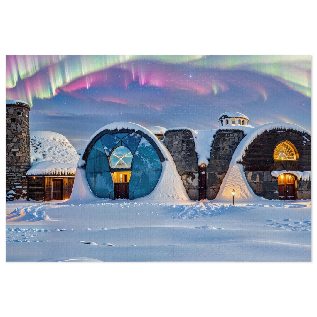 Auroral Arctic Abodes - Jigsaw Puzzle (100, 252, 500, 1000 pieces) - Puzzle - g(0D·IO) - 29.25" × 19.75" (1000 pcs) - -