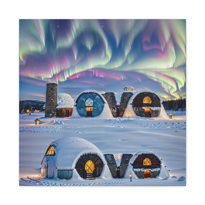 Auroral Arctic Abodes - Matte Canvas Print 1.25" - Canvas - g(0D·IO) - 24″ x 24″ - 1.25" -