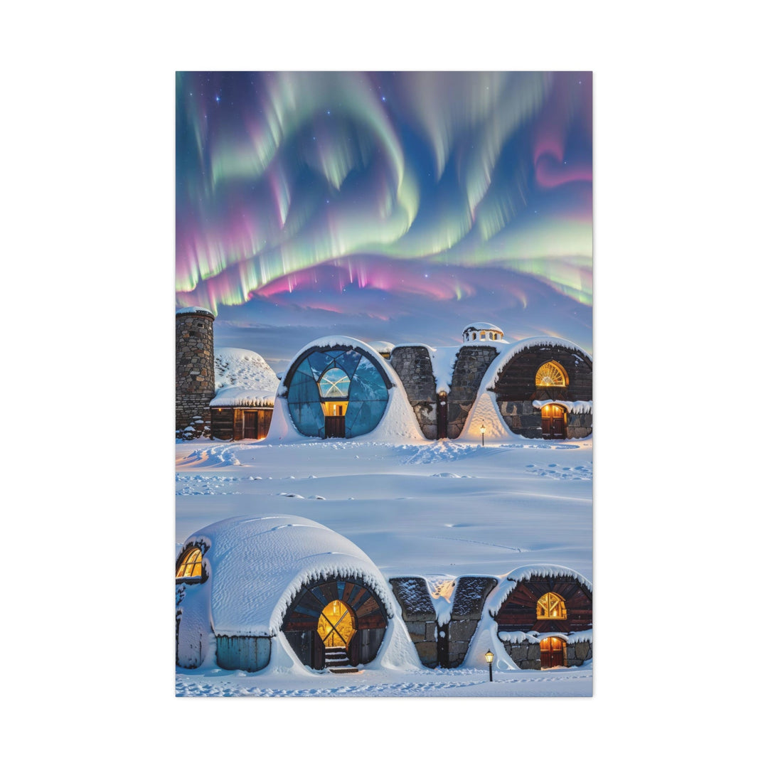 Auroral Arctic Abodes - Matte Canvas Print 1.25" - Canvas - g(0D·IO) - 32″ x 48″ (Vertical) - 1.25" -