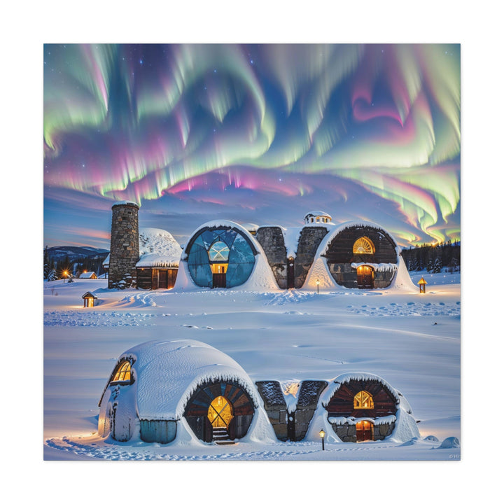 Auroral Arctic Abodes - Matte Canvas Print 1.25" - Canvas - g(0D·IO) - 36" x 36" - 1.25" -