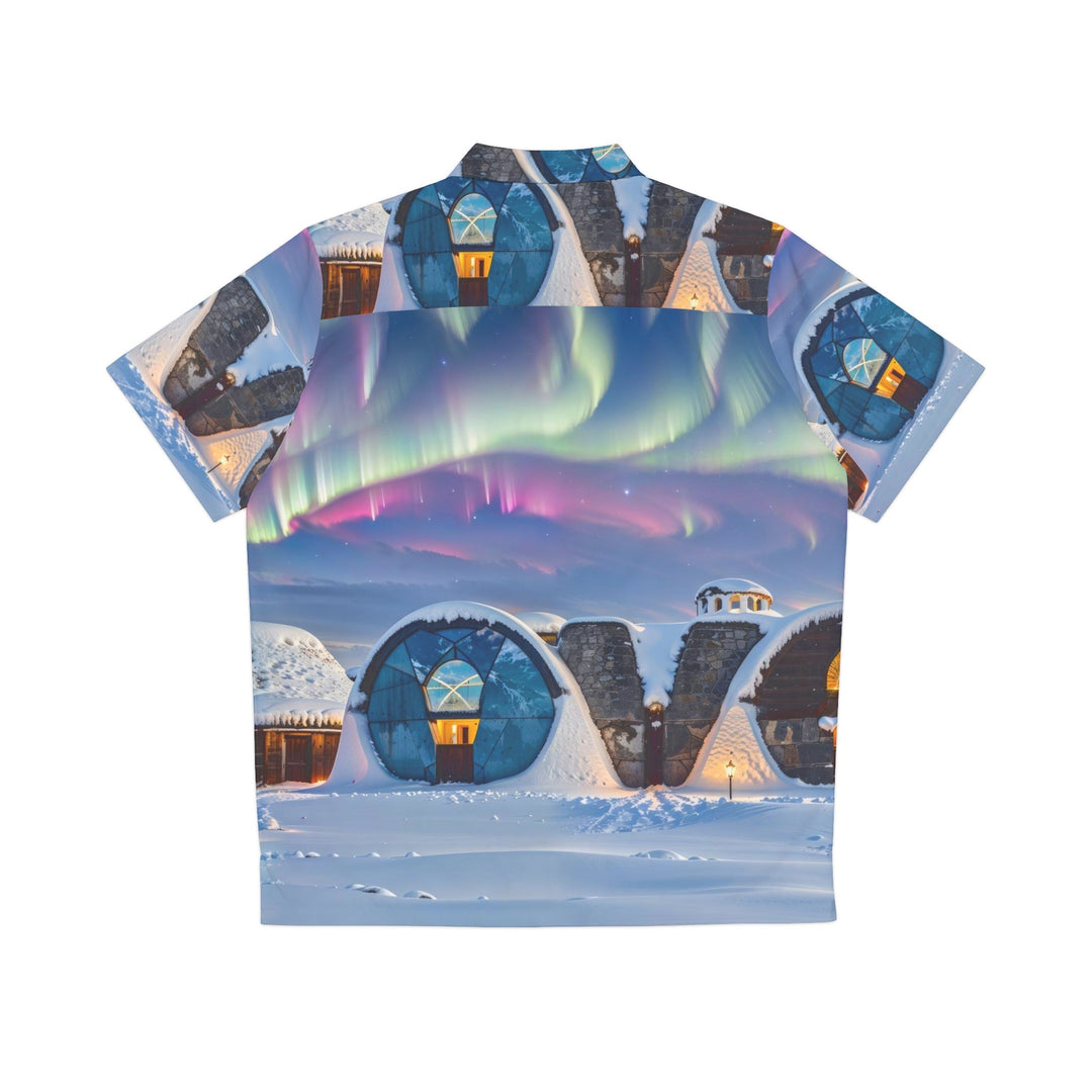 Auroral Arctic Abodes - Men's Hawaiian Shirt - All Over Prints - g(0D·IO) - S - Black -