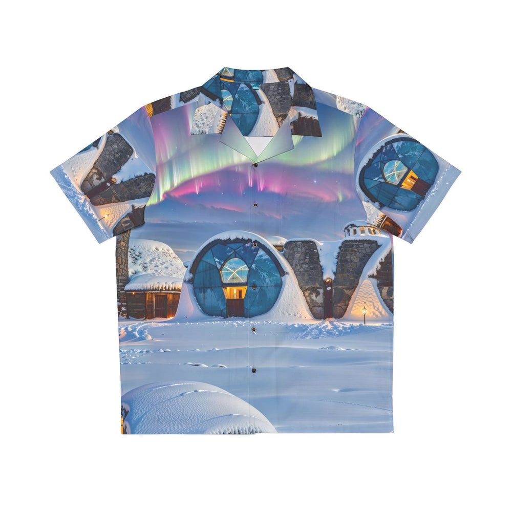 Auroral Arctic Abodes - Men's Hawaiian Shirt - All Over Prints - g(0D·IO) - S - Black -